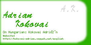 adrian kokovai business card